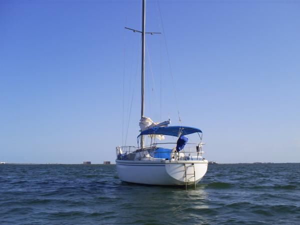 First test of the bow roller, anchored up to a lee shore.