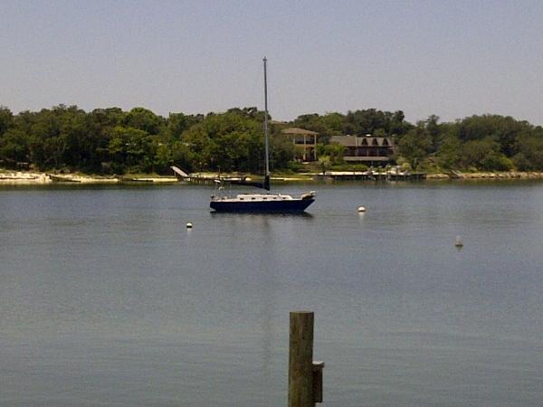 First time we saw Destiny. Moored in a harbor.