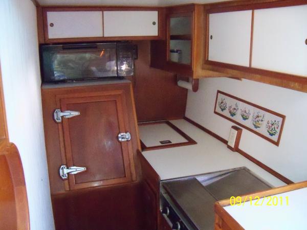 Galley with fridge