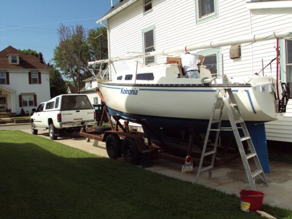 Getting her ready. Final cleaning and waxing...not that that is ever done