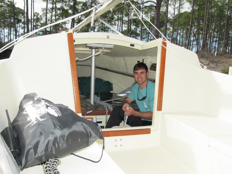 Getting the boat ready to go in the water.