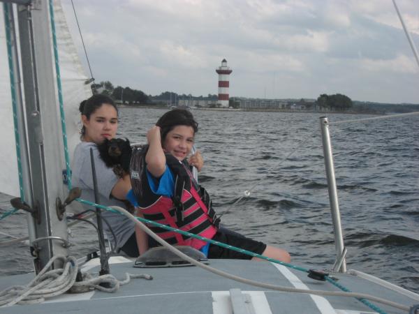 Girls Sailing on Lake Conroe