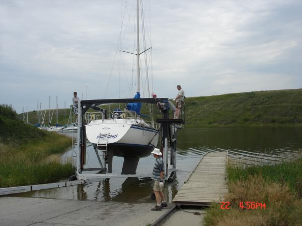 going into the lake. me on top