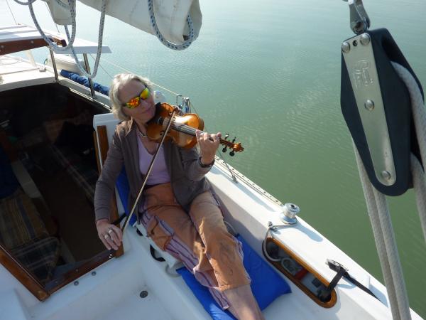 Hanne, my wife is a violinist - beautiful music anchored in our favorite cove