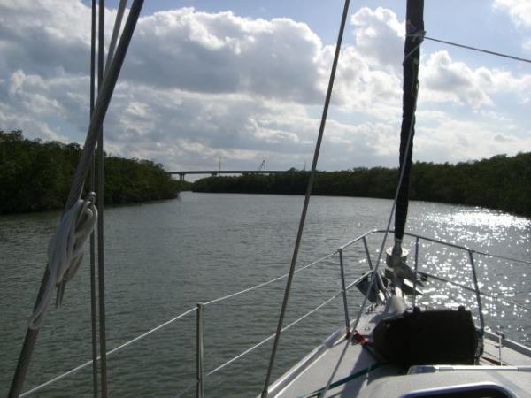 Heading down Jew Fish Creek toward the new bridge