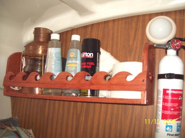 Headwall Shelf.  &quot;Wave&quot; design can hold extra lines, etc.