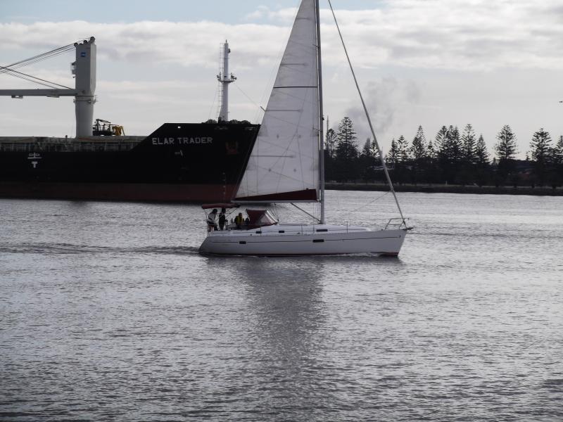 He's honking but I don't care, I'm under sail, shit, is my motor still running...?