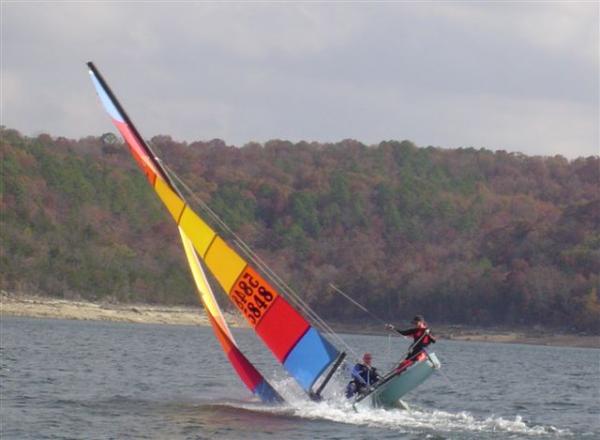 Hobie Cat 18 in the Pitchpole mode