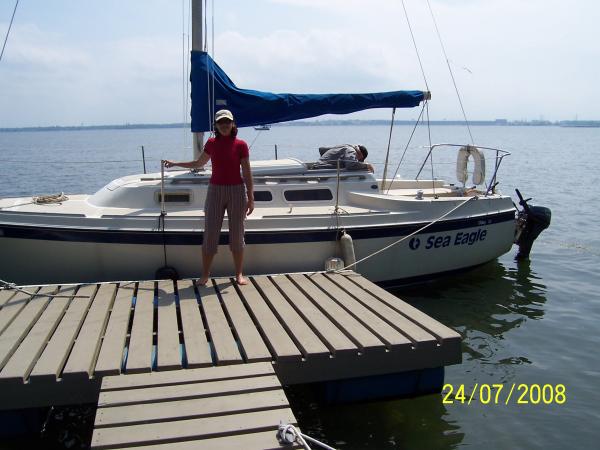 Home at last sitting at our dock.