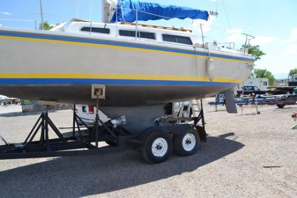 I bought this Catalina 27 on the trailer not knowing if it would float or sail. It does both. A few adjustments were needed to get it to sail better.