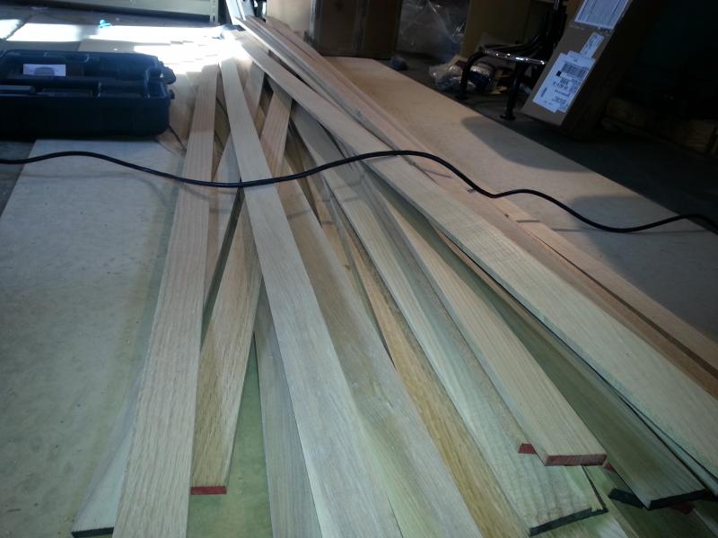 I cut these 2&quot; x 3/8&quot; planks from 2&quot; x 10&quot; x 8' rough cut lumber.  Ash and Red Oak.