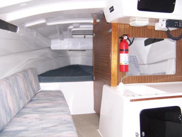 Interior port side view...sink and storage area to starboard..