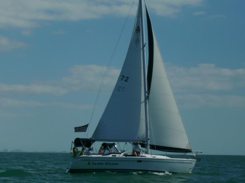 Island Dreams under sail in the Gulf off Naples, Florida