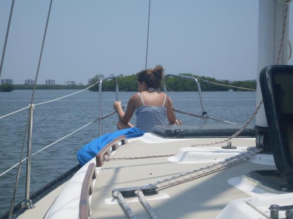 Jamin' on the foredeck