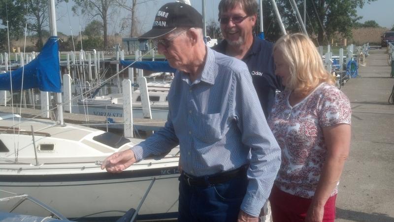 June 2013 - Dad Christening Happy Dolphin II  with Small bottle of VODKA!