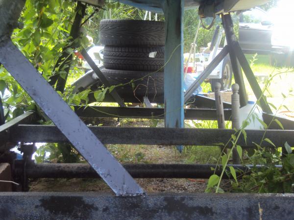 Keel blocked by steel structural member.