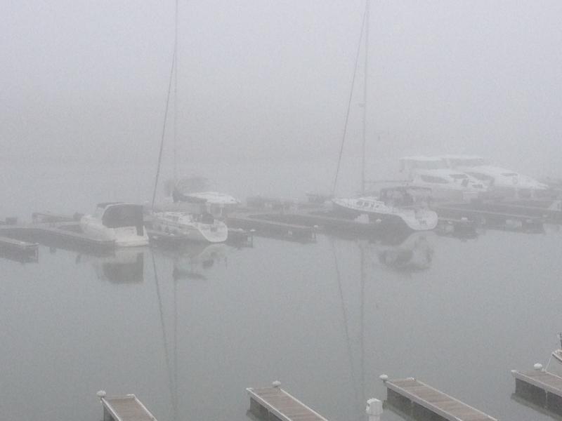 Kit's Marina in the early morning fog!