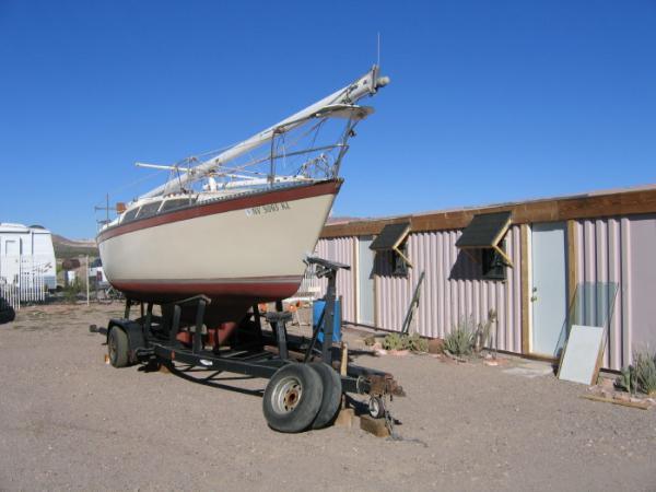 Lancer 28 on trailer.