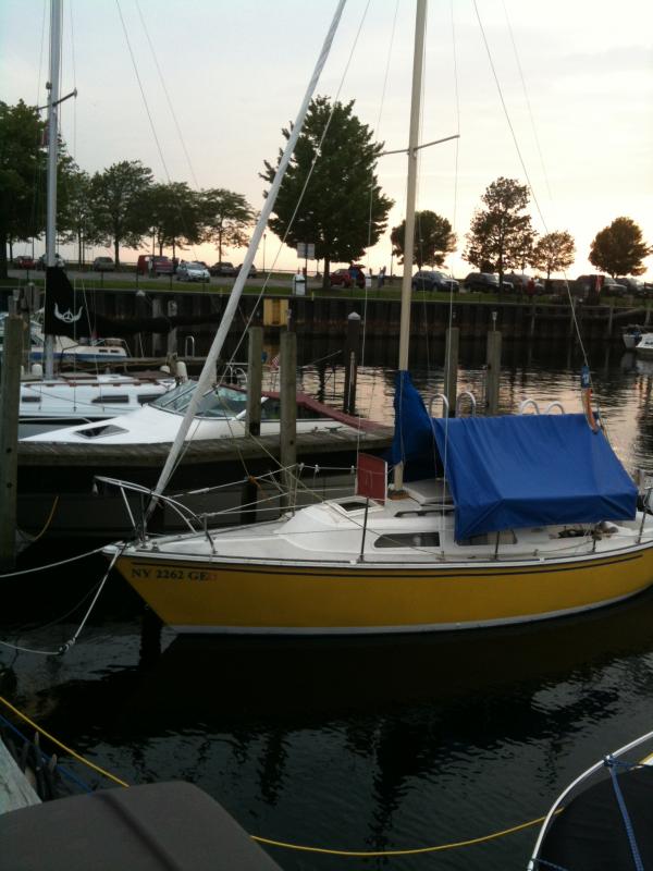 Latis in her slip at Erie Basin Marina, Buffalo, NY