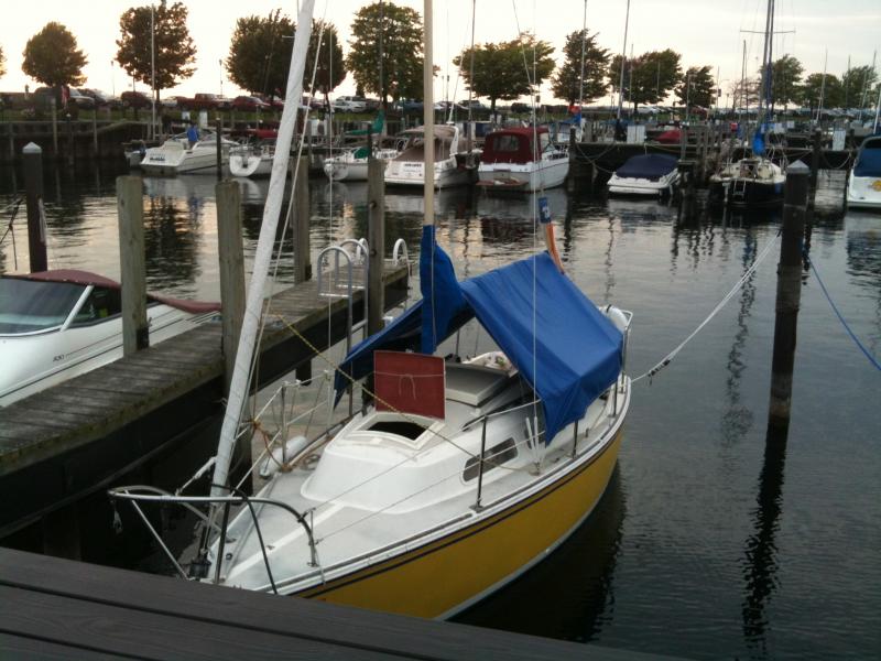 Latis in her slip at Erie Basin Marina, Buffalo, NY