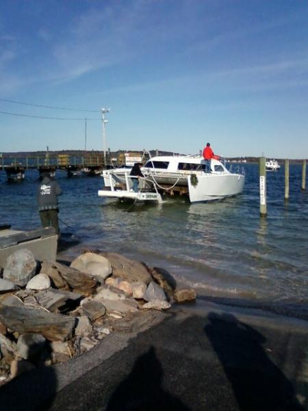 Launching off the trailer