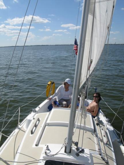 Lazy day on the Bay; Admiral and First Mate.