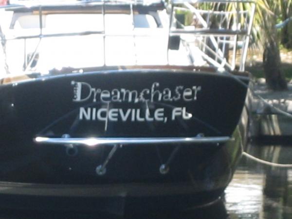 Lettering and new swim platform installed