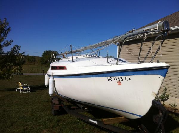 Lifted the bow up to get a peek at the huge starboard side dimple, hence the 4X4.