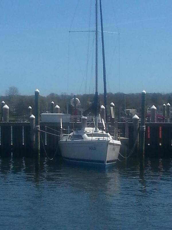 Looking across Fair Haven Yacht Works marina.