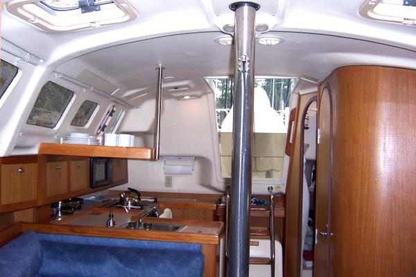 Looking aft to galley.