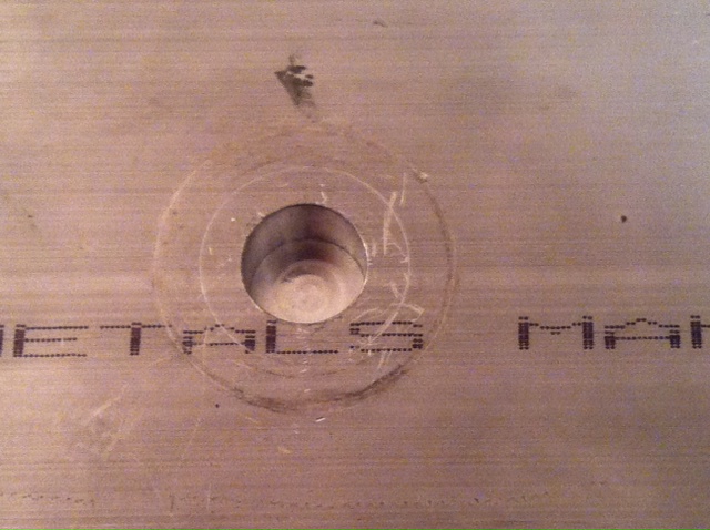 machined hole in top