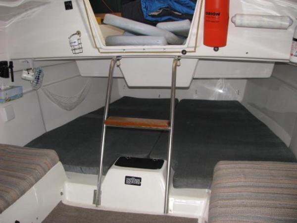 Main cabin, master berth under cockpit