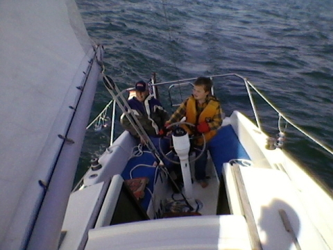 Martin showing Josh how to sail