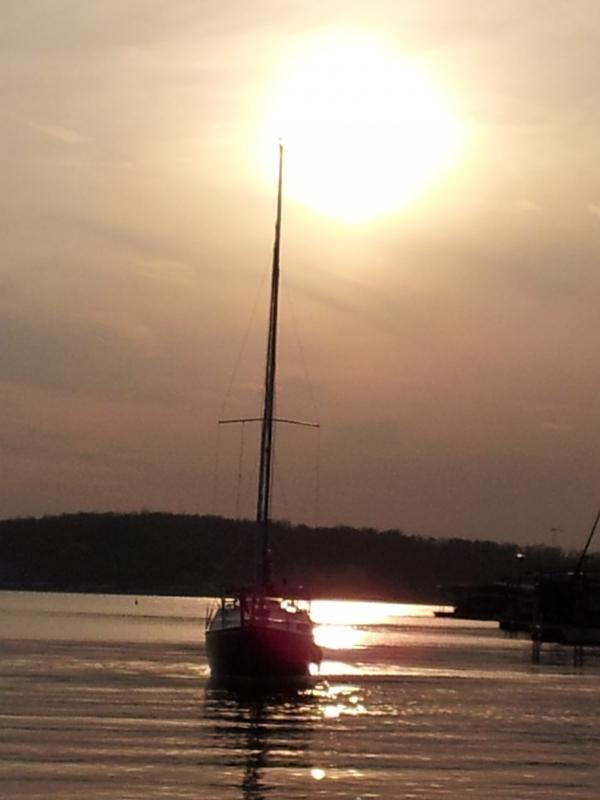 Mid November sail. Galactica at Season's End.  Lake of the Ozarks - Missouri