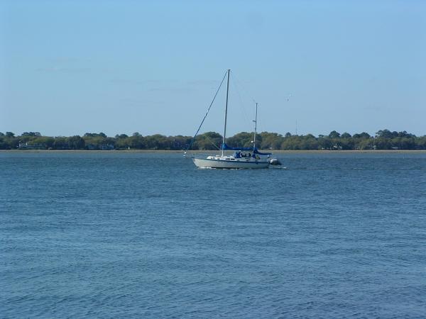 motoring through Charleston harbor