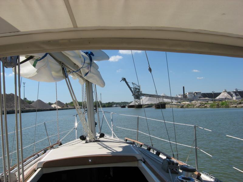 Motoring up the Grand River at Fair Port Ohio