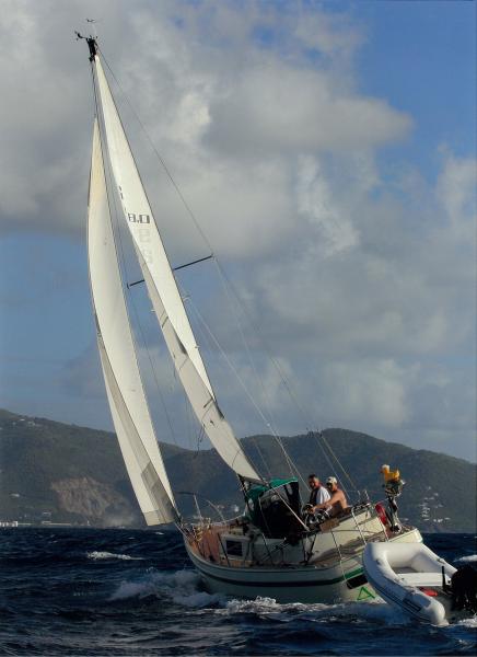 My 1978 S2 8.0C sailing with Tortolla BVI in the background 2008. Photo by Yachtshots