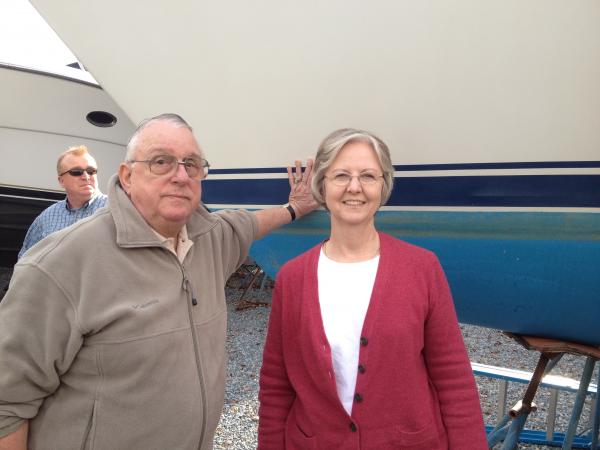 My parents with hubby photo bombing.