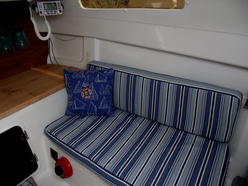 New cushions on starboard side .