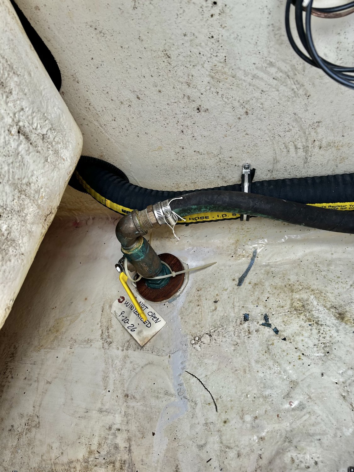 New Hose Secured to locker