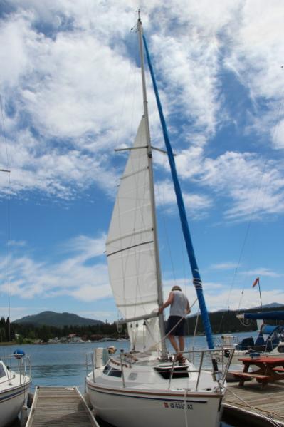 New mainsail goin up.