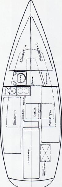 O'Day 22 Deck Plan