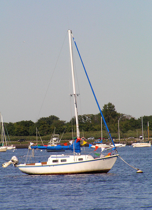 On the mooring.