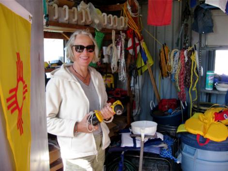 Our marina has a good size pavilion with a well stocked tools and sailing stuff.