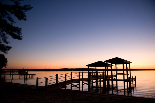 Our new dock at sunset