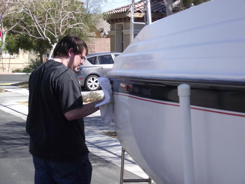 Our son helping to buff the last coat of wax.
