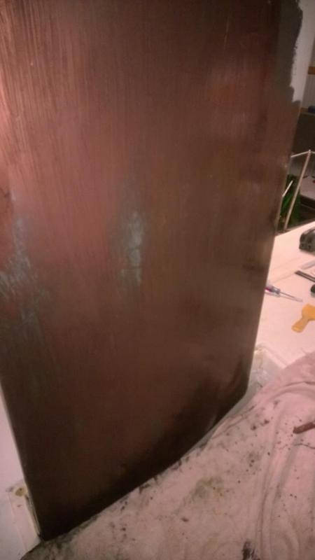 Painting the daggerboard, yep its still about 2-3&quot; in the hole but enough room to reach down and paint ALL but the bottom, I'll paint the bottom when the daggerboard is down again, also while I recoat the bottom... This is VC17m.