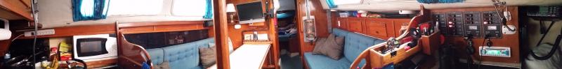 panoramic view... from one side of the companionway all the way around to the other....