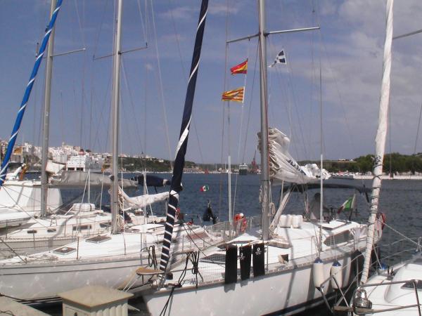 port maò : mooring after 34 hrs 206 n.miles cruise  from Porquerolles islands to Menorca through the Gulf of Lion !