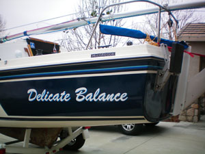 Port side aft with new boat name &quot;Delicate Balance&quot;